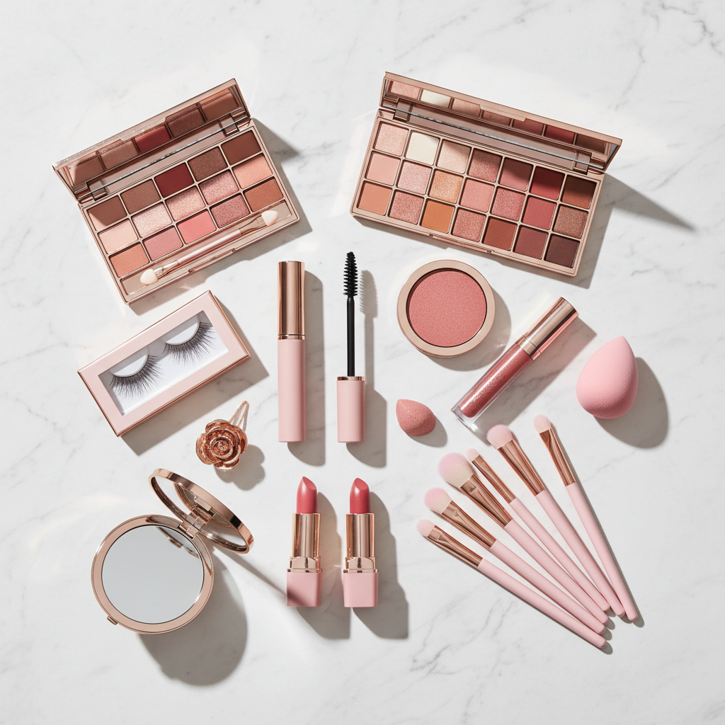 Beauty Essentials - Flat lay mármol
