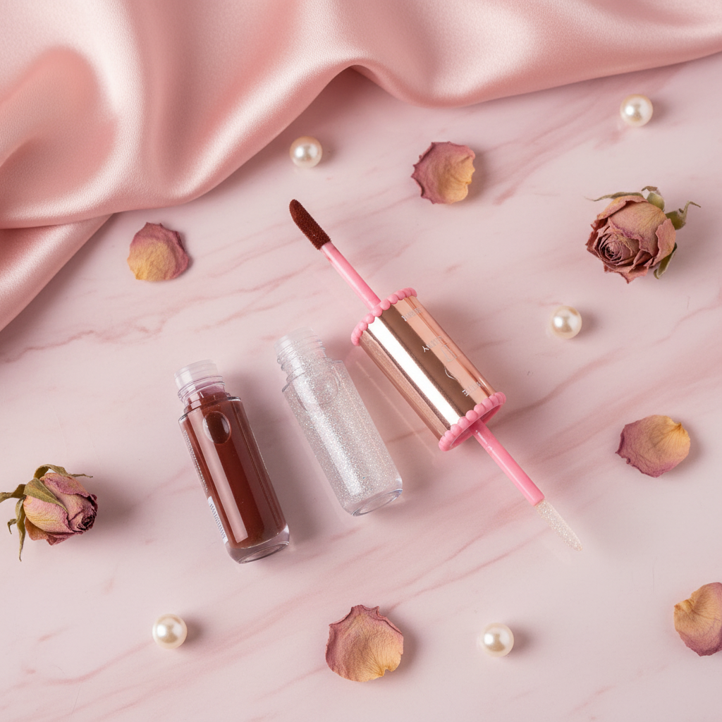 Lip gloss 2en1 abierto estilo Neshvara